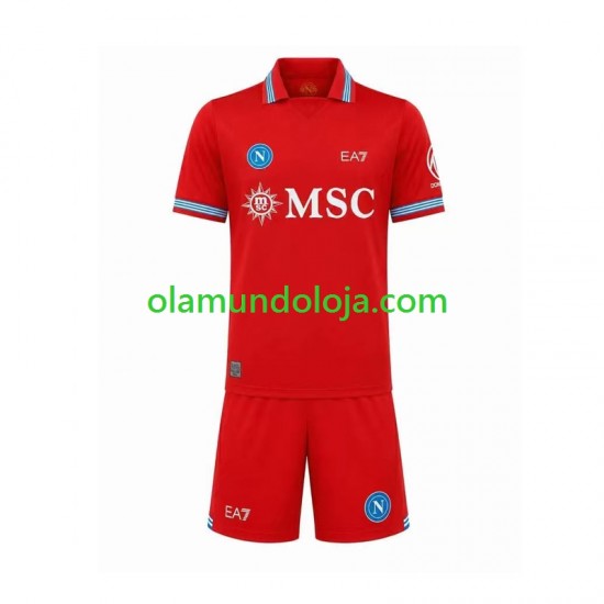 Camisola Napoli Criança Equipamento Terceiro 2026-2027 Manga Curta